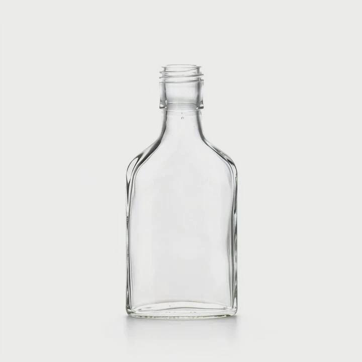 125Ml Glass Flat Bottle With Lids For Whiskey And Strong Spirits