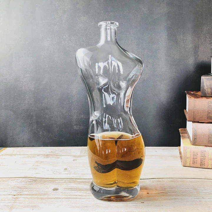 750Ml Women Body Shaped Glass Bottle For Spirits