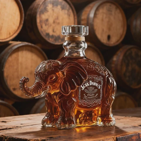 Elephant Shape Glass Bottle