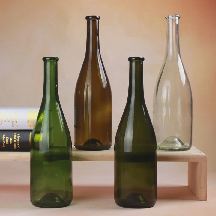 Amber Green Wine Bottle