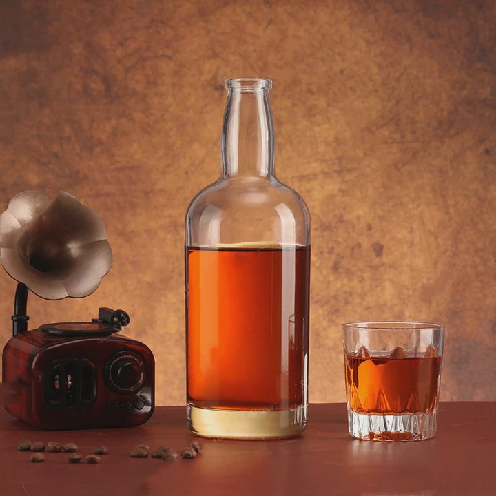 Screen Printed Flint Glass Bottle