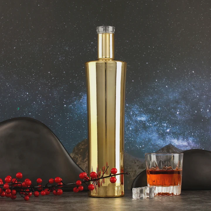 Electroplated Gin Glass Bottle