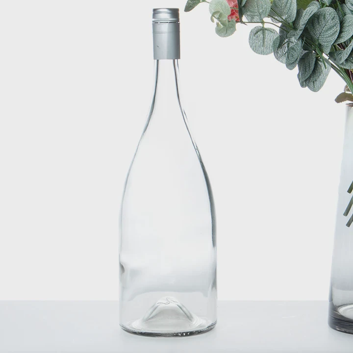 Clear Burgundy Wine Bottle