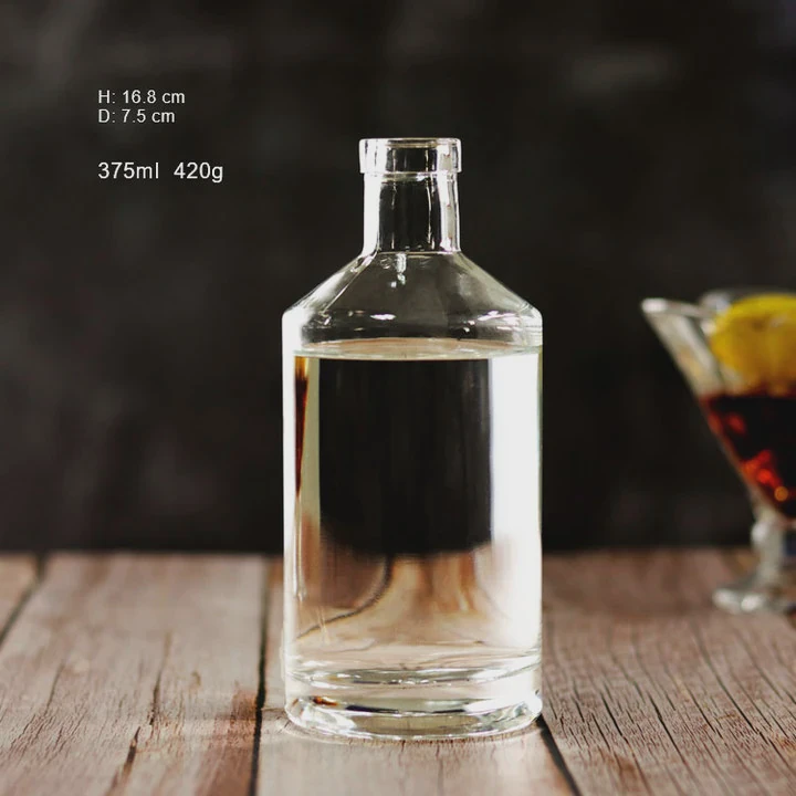 375Ml Clear Spirit Glass Bottle