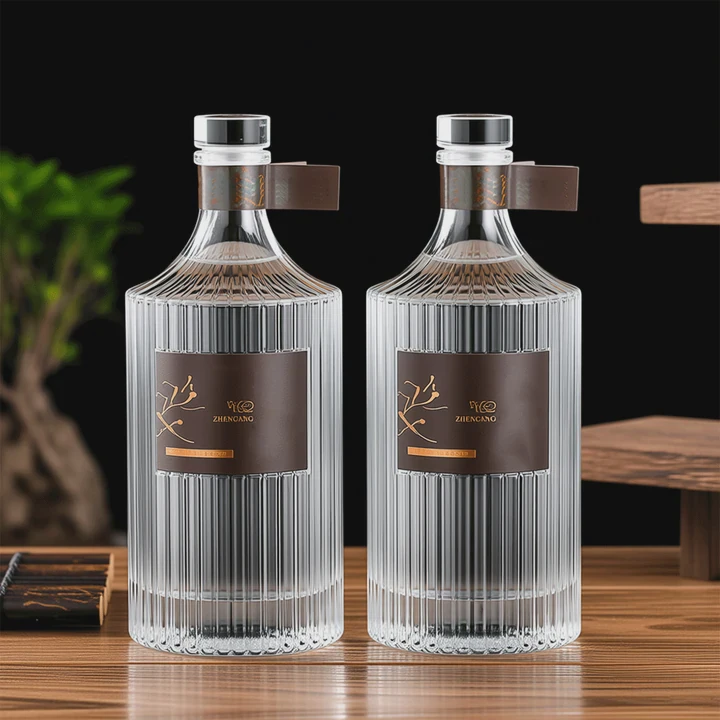 Clear Liquor Bottle With Cork
