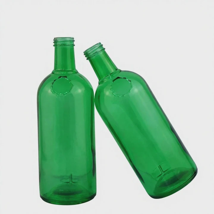 Green Cylinder Wine Bottle