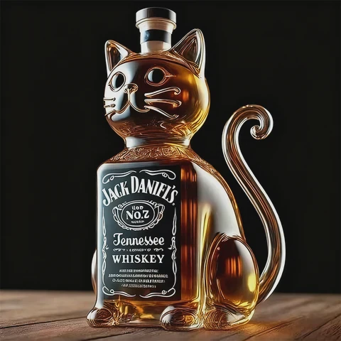 Cat Shape Glass Bottle