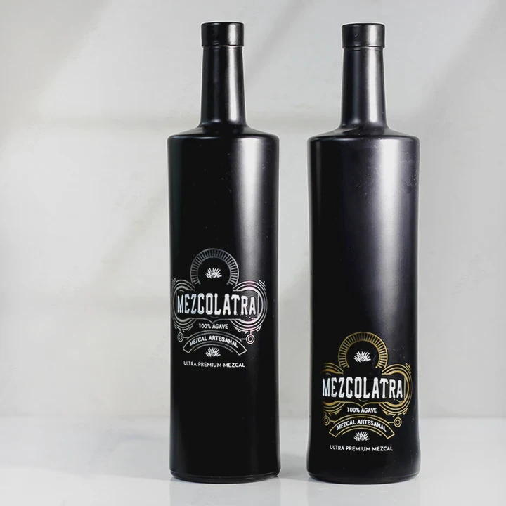 Black Whiskey Glass Bottle