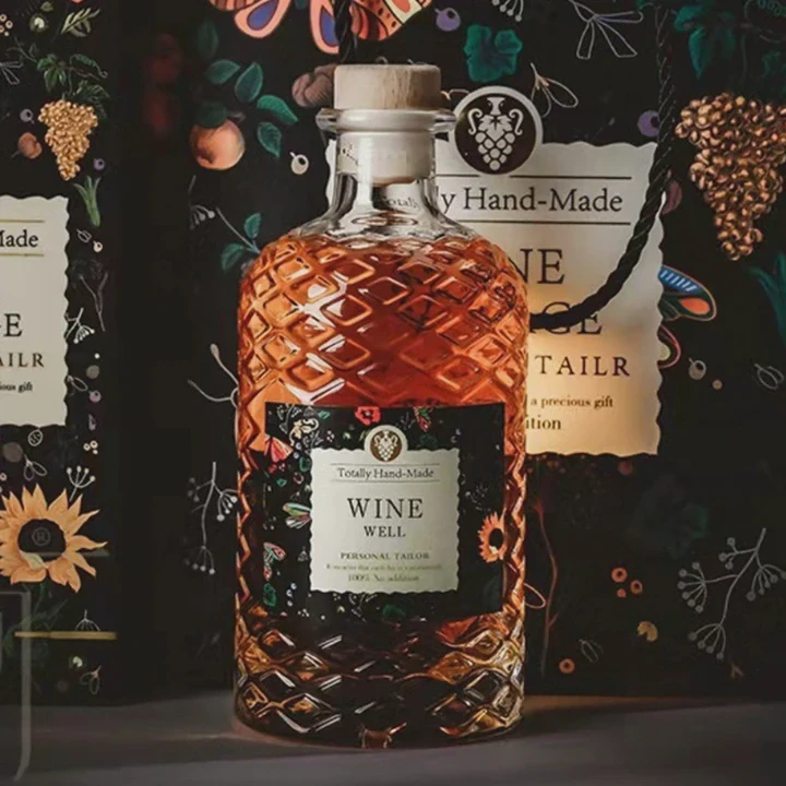 Flint Glass Whisky Bottle With Cork