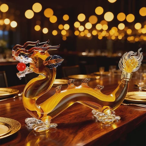 Dragon Shape Glass Bottle