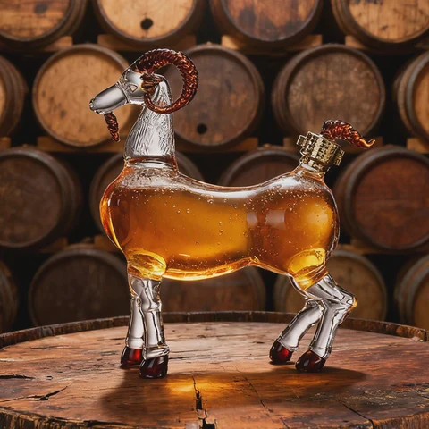 Goat Shape Glass Bottle