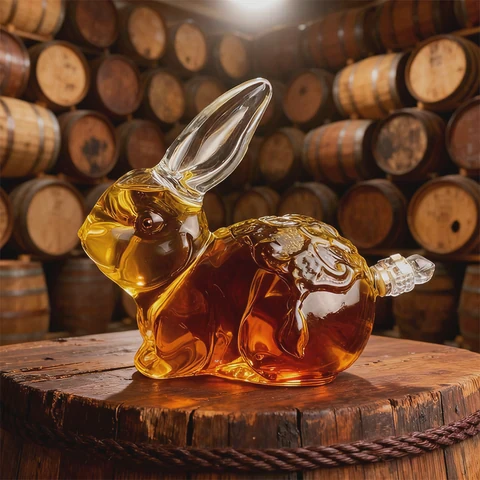 Rabbit Shape Glass Bottle