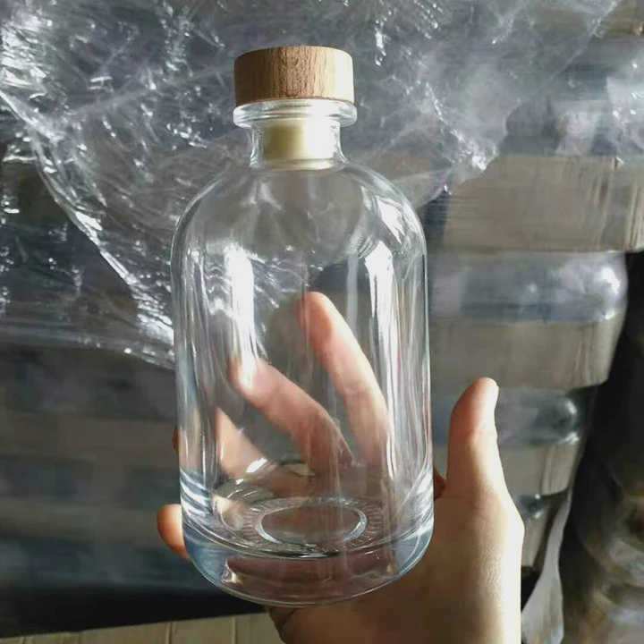 500Ml Glass Bottle With Wood Cork