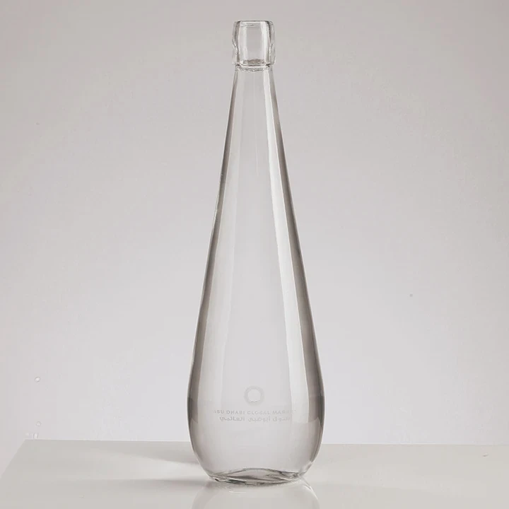 Flat Flint Glass Wine Bottle