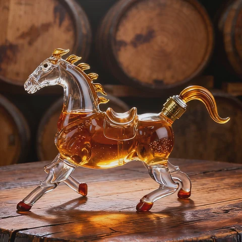 Horse Shape Glass Bottle