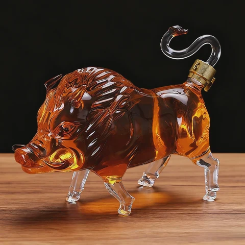 Pig Shape Glass Bottle