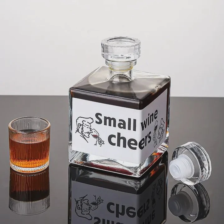 Square Wine Bottle With Cork