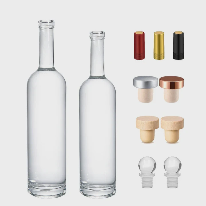 Clear Glass Liquor Bottle Long Neck